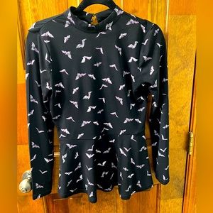 Halloween ModCloth peplum top with bats